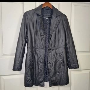 Vintage genuine Leather Coat dress